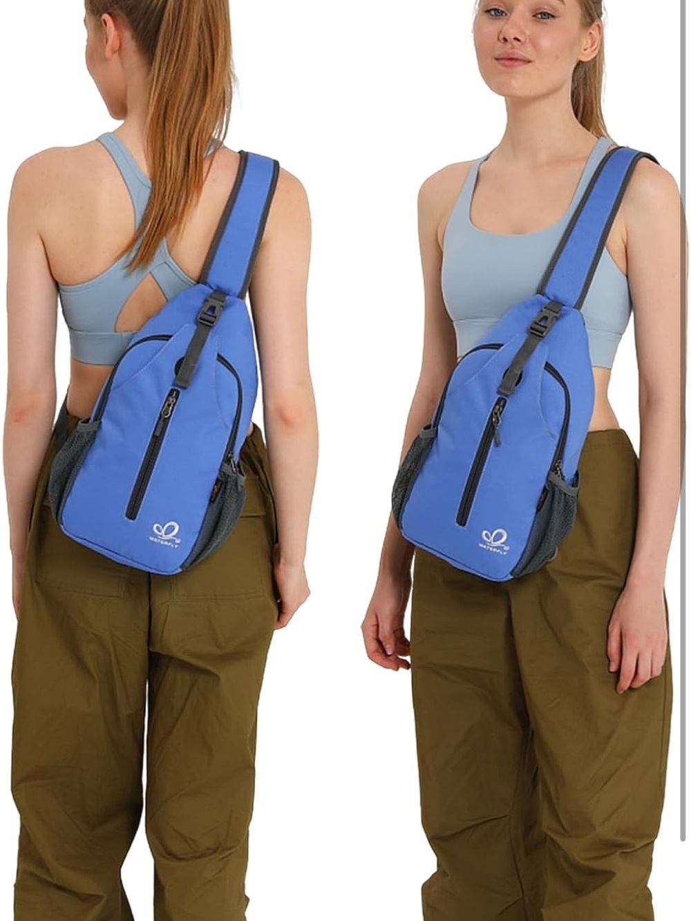 WATERFLY Crossbody Sling Backpack Sling Bag Travel Hiking Chest Bag Daypack - Picture 6 of 8